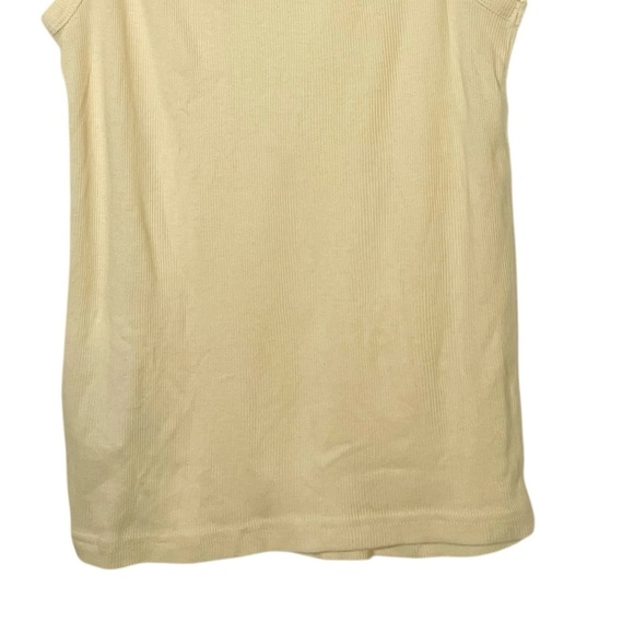 J Crew Light Yellow Ribbed Cutaway Tank Top NWT Medium - Picture 4 of 10
